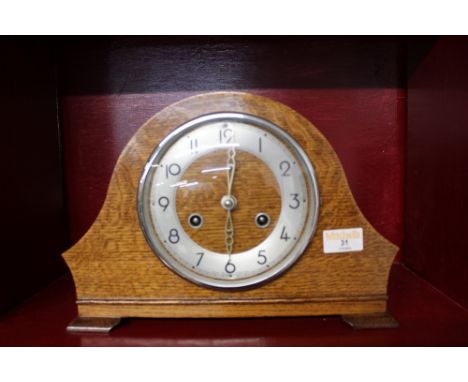 Vintage oak mantle clock