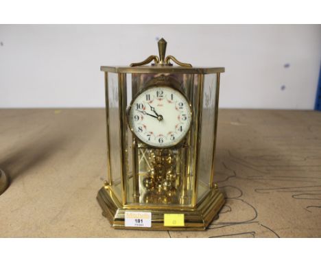 Early 20th century German mantle clock with floral face