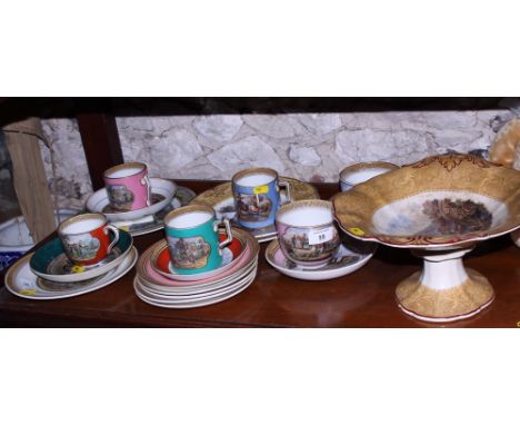 An assortment of various 19th century and later Prattware dinner and tea wares, including Fenton and others