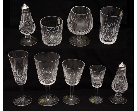 A Waterford crystal Lismore pattern suite of glasses for sixcomprising six champagne, six claret, six white white, six high t