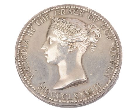 A National Art Training School, South Kensington silver Queens medal, 1878 by Wyon awarded to English portrait painter Ellis 