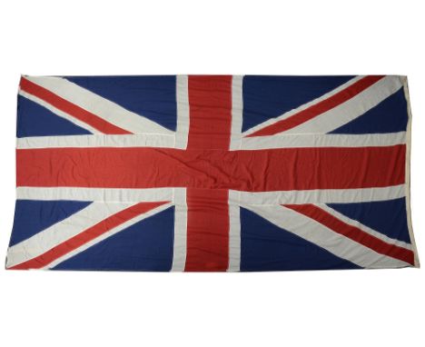 A large vintage Union Jack flag bears label for Benjamin Edgington180 x 350 cm.Condition: Fair condition. 75% Nylon/25% wool.