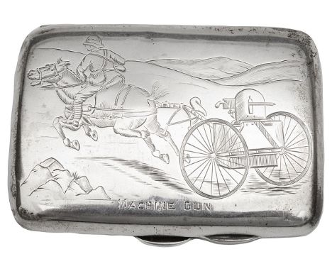 Military Interest. A late Victorian engraved cigarette caseChester, 1899 by Payton, Pepper &amp; Sonsof plain rectangular for
