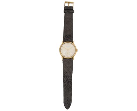 An 18ct gold Patek Philippe Gentleman's 'Calatrava' Ref 1578 wristwatch1950s manual wind, silvered dial, sculpted lugs, point