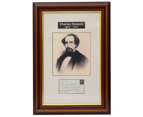 Charles Dickens (1812-1870). An autographed envelope in pen and ink,addressed in his hand to Henry Burnett, 90 Upper Brook St