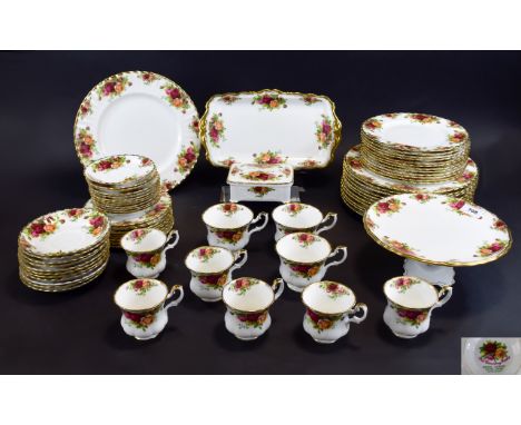 Collection of Royal Albert 'Old Country Roses' comprising cups, saucers, side plates, serving dish , dinner plates etc (70) p
