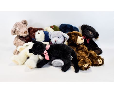 Collection of Russ Soft Toys. Including Roxanne,Peace Bear, Bears from the Past, Midnight, Make someone Happy, Snowflake, Whi