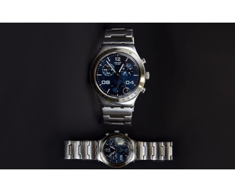 Swatch - Swiss Made Quartz Battery Gents Aluminum Chronometer Wrist Watch. Marked to Back Plate, Swatch Irony Aluminum. Date 