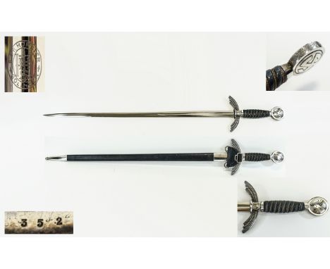 Luftwaffe Offizerschwert Model 1934 a superb example of a WW2 German Luftwaffe officer's sword (fliegerschwart). Being an ear