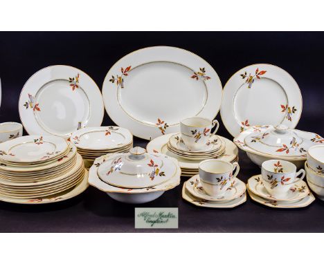 Alfred Meakin 'Harmony' Shape Art Deco Flat Ware Service Approx 52 pieces in total, to include two chargers, tureen, side pla