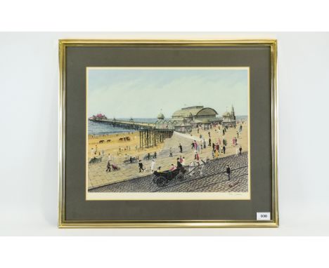 Tom Dodson 1910 - 1991 Artist Signed In Pencil Ltd and Numbered Edition Colour Print - Victoria Pier, Blackpool. Fine Art Tra