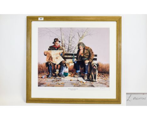 Lawrence Rushton 1919 - 1994 Artist Signed Ltd Edition Colour Print. Titled ' Who Wants to be a Millionaire ' Ltd to 850 Copi