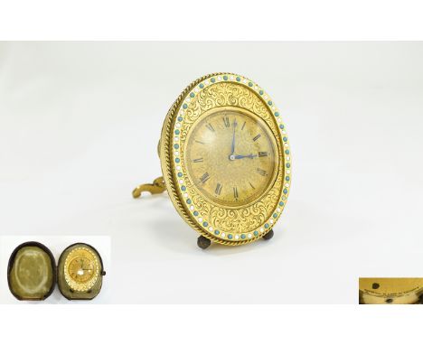 A Fine Quality and Interesting mid 19thC Gilt and Gold Dial Strut Clock in the manner of Thomas Cole. The dial is profusely e