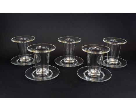A Large Collection Of New Boxed Glass Sundae Dishes 18 dishes in total (x3 boxes) clear glass in conical shape with matching 