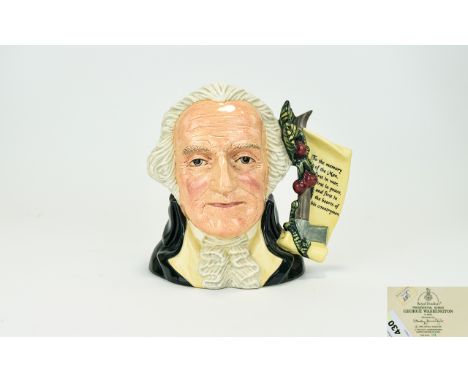 Royal Doulton Ltd and Numbered Edition Character Jug - No 29 of 2,500 ' George Washington - Style Two ( 2 ) with Axe, Cherrie