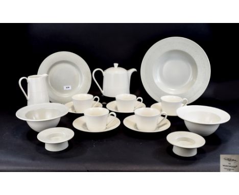 Wedgwood Paul Costello Dinner Service To include 10x dinner plates, 10x pasta plates, 10x cups and saucers, 7x cereal bowls, 