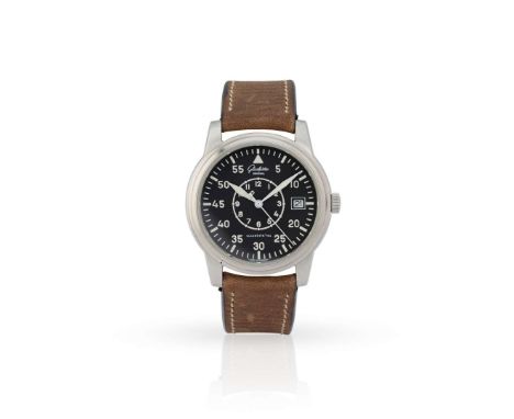  Glashütte Original. A stainless steel self-winding wristwatch Senator Navigator Date, Ref.39-42-07-02-04, No.0163, made circ