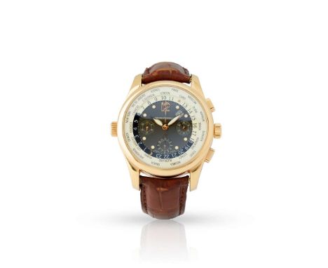  Girard-Perregaux. A fine 18k pink gold self-winding world-time chronograph wristwatch WW.TC Ref.4980, No.276, Movement No.02