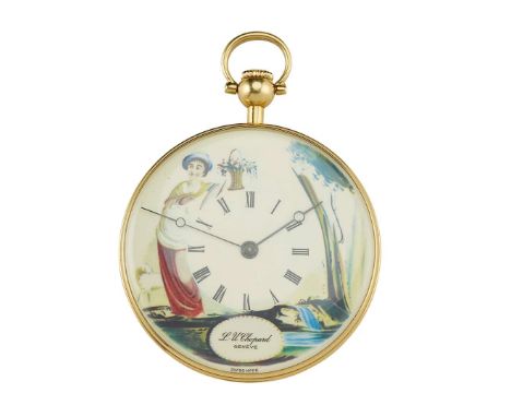  Chopard. A fine and unusual 18k yellow gold pocket watch with decorated dial L.U.C. Ref.3004, Serial No.50318D01, made in th