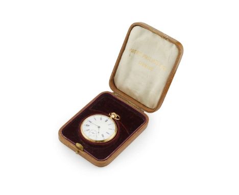  Patek Philippe & Co. A fine 18k yellow gold pocket watch in original presentation case No.64589, made in 1881, sold on Augus