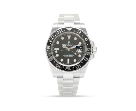  Rolex. A fine stainless steel self-winding two-time zone wristwatch Oyster Perpetual Date, GMT Master II, Ref.1116710, Case 
