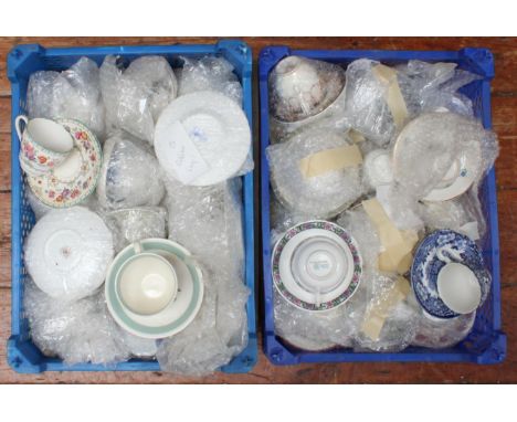 Sixty various colourful coffee can and saucer sets including Spode &amp; Royal Albert (60) 