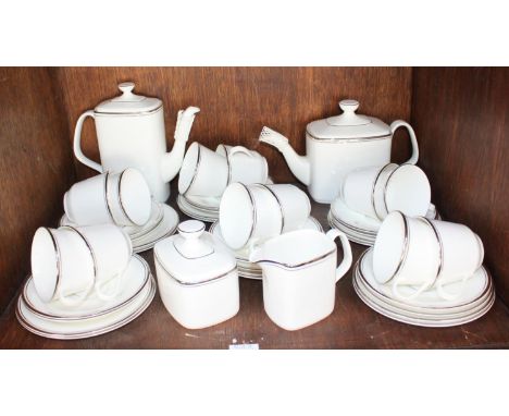 SECTIONS 33 &amp; 34 A Royal Doulton 'Platinum Concord' tea, coffee and dinner service comprising 12-each cups, saucers, side