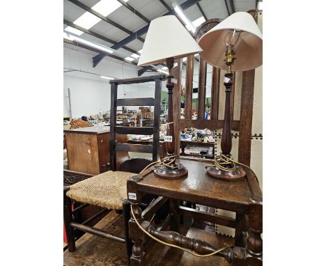 A Georgian side chair and a small ladder back chair.