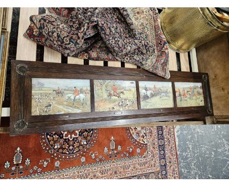 A set of four framed hunting prints. 