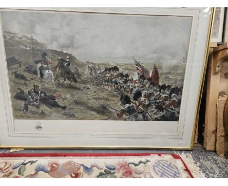 Large coloured print after Robert Gibbs and titledForward The 42nd.