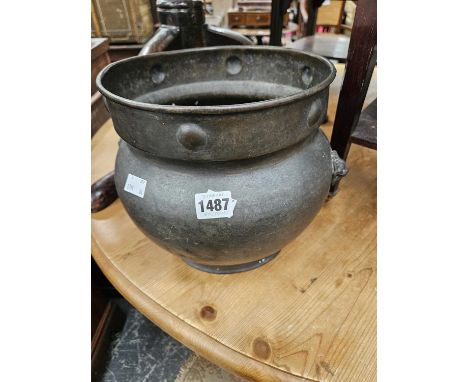 Antique brass planter.