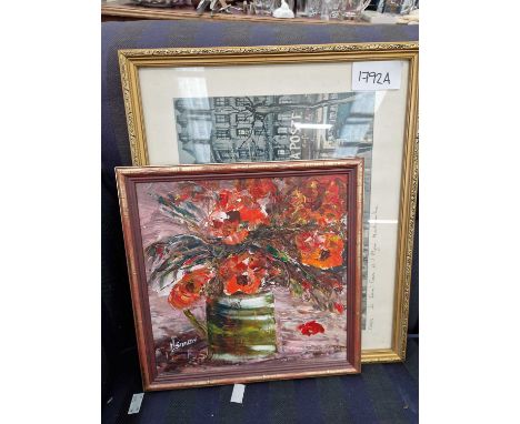 An oil painting by Helen Simcox and a print