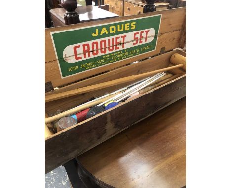 A Jaques croquet set, boxed.