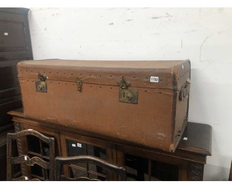 A vintage car luggage trunk by W.J Stone. H 37 W 95 D 41cms