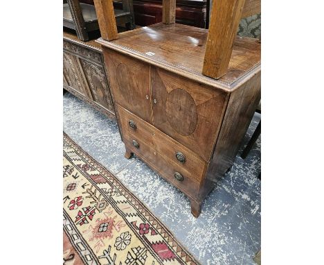 A Georgian mahogany lift-top commode. H 80 W 64 D 43cms