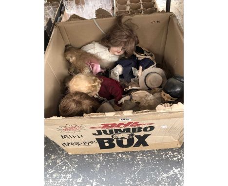 A collection of 20th century dolls with ceramic heads