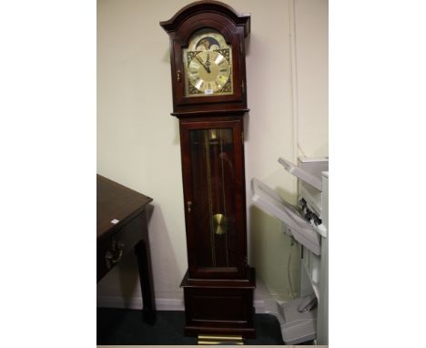 A MODERN GRANDMOTHER CLOCK WITH MOON ROLLER MECHANISM - TWO WEIGHTS / PENDULUM H-172 CM