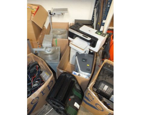 A QUANTITY OF ELECTRICALS TO INC PRINTERS, CASH REGISTER, PROJECTOR ETC