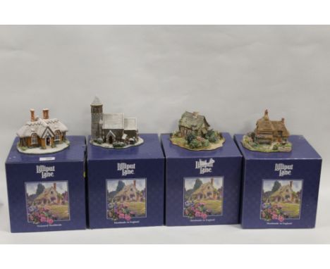 FOUR BOXED LILLIPUT LANE HOUSES TO INC ST. STEPHEN'S CHURCH AND CRUCK END ETCCondition Report:Gertrudes Garden - slight grazi