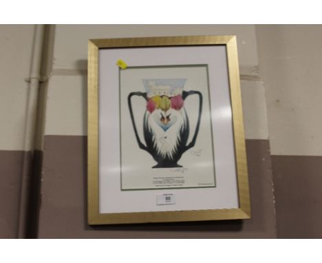 A FRAMED AND GLAZED MOORCROFT LIMITED EDITION 'ROYAL HOUSE OF WINDSOR' PRINT