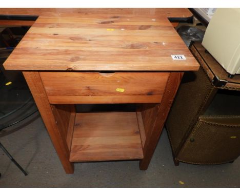 Pine Occasional Table with Drawer and Shelf under 