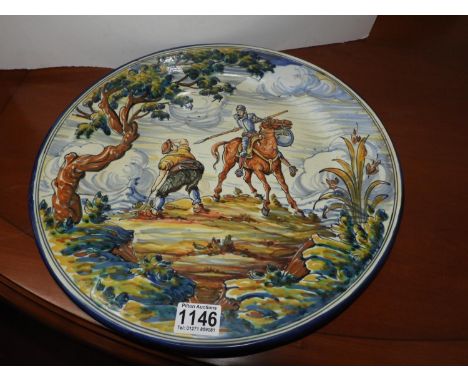 large Pottery Charger - Don Quixote 
