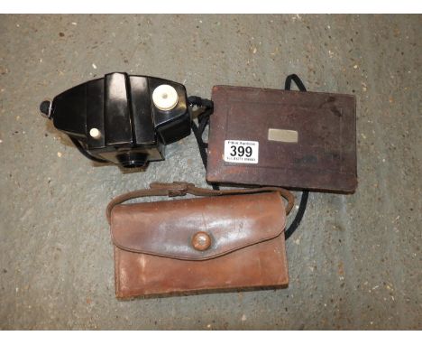 Vintage Geometry Set and 2x Vintage Cameras 