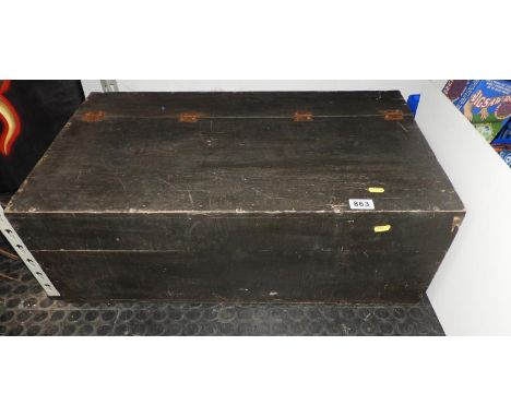 Painted Vintage Wooden Trunk 