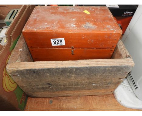 2x Vintage Wooden Boxes 