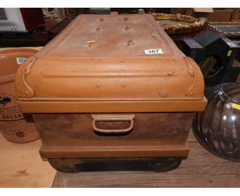 Painted Vintage Metal Trunk 