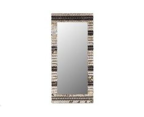 A LARGE MOTHER OF PEARL DECORATED MIRROR
with a decorative mother of pearl and hardstone frame
205cm x 105cm
Condition: Minor