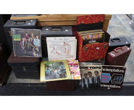 A collection of LP Records housed in 13 vintage LP cases. From The Tempations to Linda Ronstadt - including The Beach Boys, M