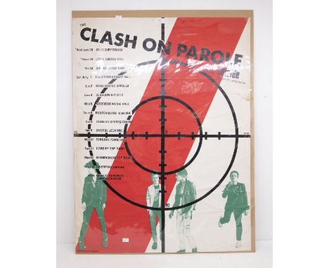 THE CLASH On Parole Rare Original Poster - Punk vintage poster - plus from the usa `Suicide`. From 1978 with uk tour dates.. 
