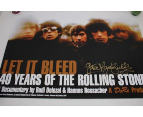 Rolling Stones Let it Bleed 40th Anniversary poster, signed by Gered Mankowitz